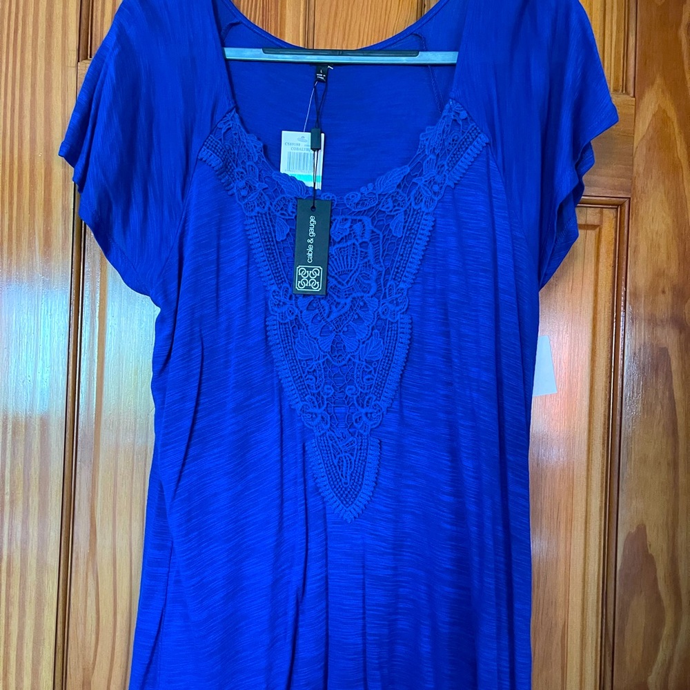 Cable and Gauge cobalt blue top